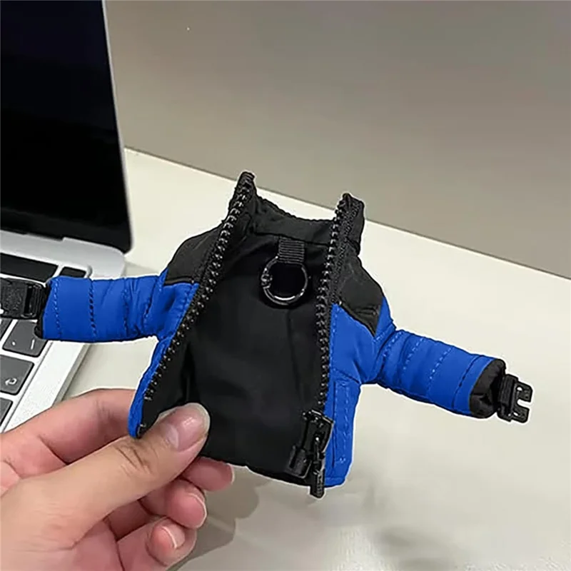 Creative Key Organizer Pouch Multifunctional Decorative Mini Down Coat Keychain Portable Ornament Gift - Blue