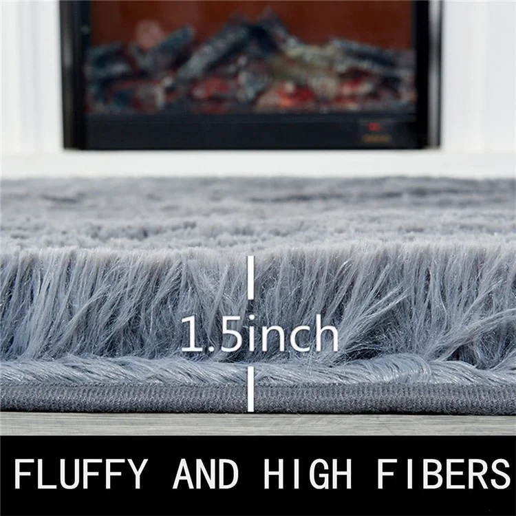 160 x 200cm Solid Color Fluffy Mat for Living Room Non Slip Floor Carpet Kids Room Area Rug - Pink
