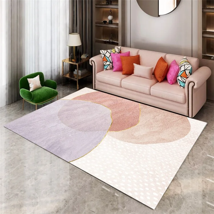 60 x 90cm Modern Abstract Geometric Pattern Living Room Rug Non Slip Coffee Table Cushion - Style A