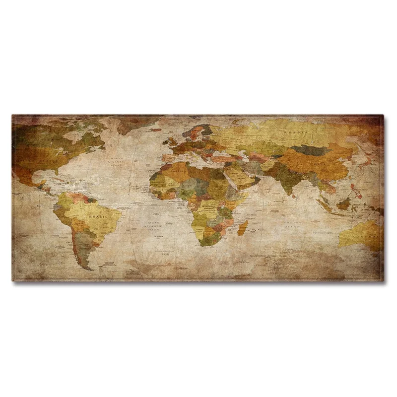 40 x 60cm Retro World Map Pattern Carpet Crystal Velvet Non Slip Kids Crawling Mat Area Rug - 019