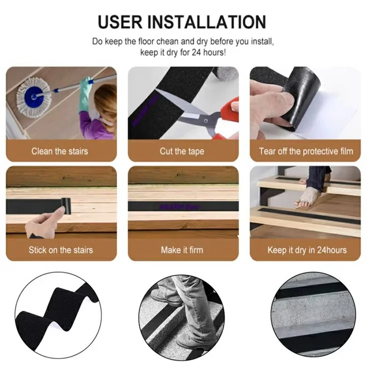 5 cm PVC Anti-Rutsch-Klebeband Rutschfestes Sicherheitsband Indoor Outdoor Aufkleber für Treppe und Boden, Länge 10 m - Grau