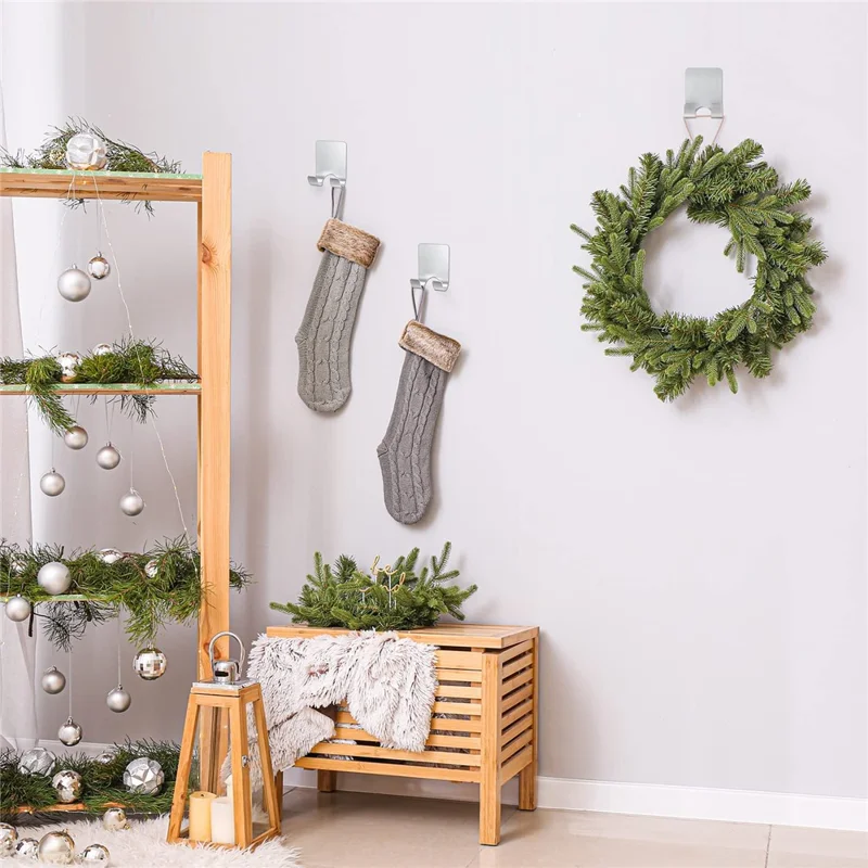 Stainless Steel Razor Holder Wall Mounted Bathroom Organizer Multi-Function Storage Rack Plug Cord Hanger - Natural