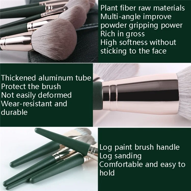 14Pcs Makeup Brush Set Foundation Powder Concealer Brushes with Portable PU Brush Holder