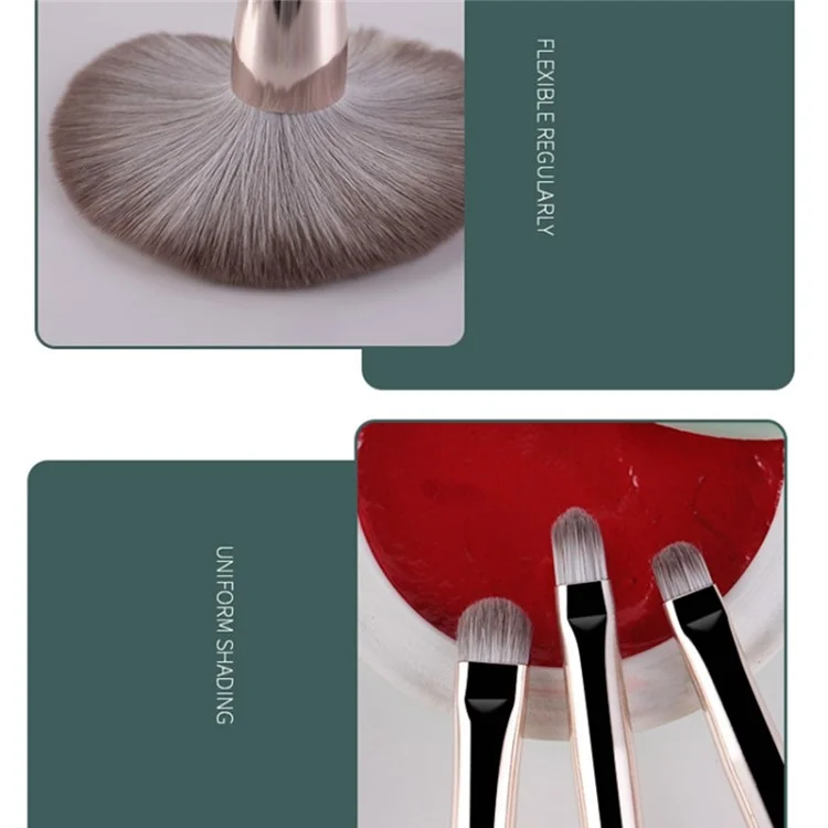 14Pcs Makeup Brush Set Foundation Powder Concealer Brushes with Portable PU Brush Holder