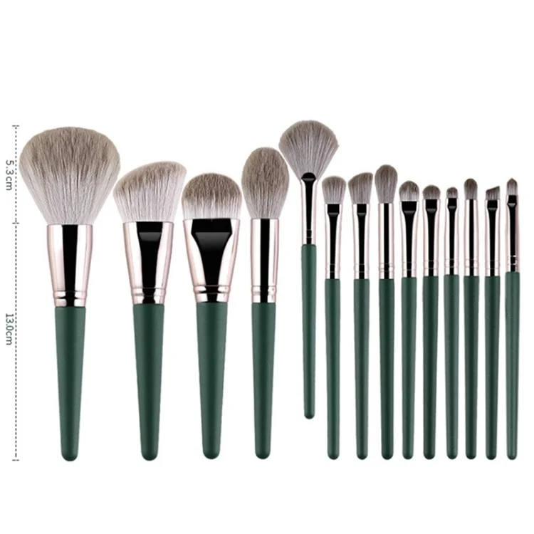 14Pcs Makeup Brush Set Foundation Powder Concealer Brushes with Portable PU Brush Holder