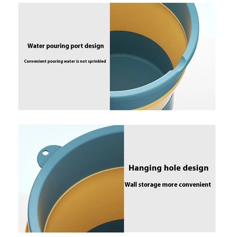 Foldable Water Bucket 5L Portable Thickened Plastic Collapsible Container for Outdoor  /  Home Use - Pink