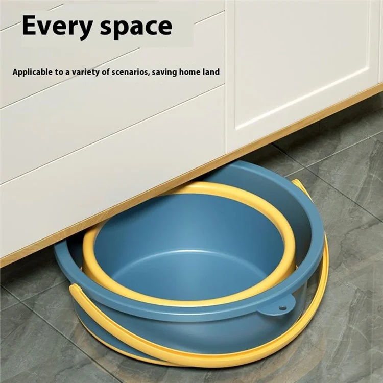 Balde de Água Dobrável 17L Recipiente Portátil Retrátil para Pesca / Camping / Lavagem de Carro / Viagem Interno e Externo - Azul