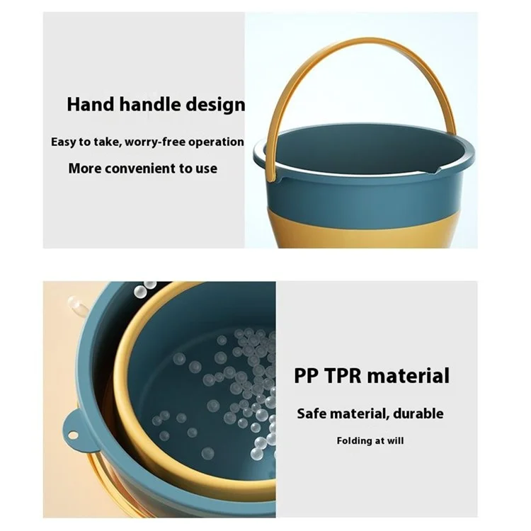Balde de Água Dobrável 17L Recipiente Portátil Retrátil para Pesca / Camping / Lavagem de Carro / Viagem Interno e Externo - Azul