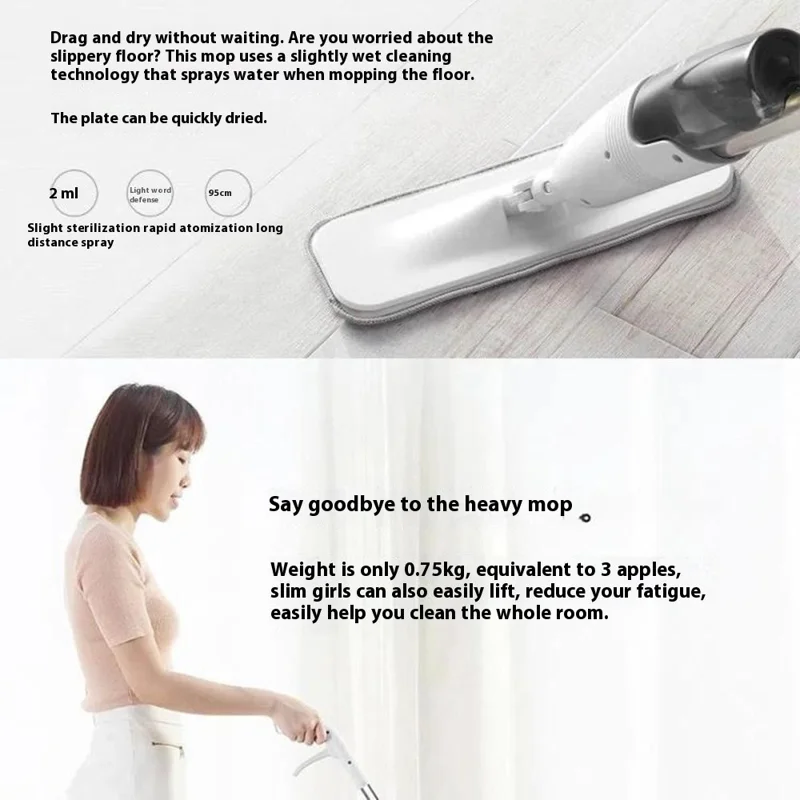 XIAOMI YOUPIN DEERMA TB500 Spray Mop Flat Wet Dry Mop Floor Cleaner Hands-Free Washing