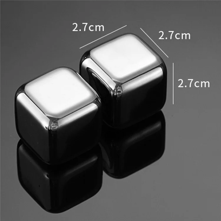 Blocchi di ghiaccio riutilizzabili in acciaio inossidabile 304 - 8 Pezzi, Pietre da whisky per raffreddare con pinze in silicone per vino / whisky