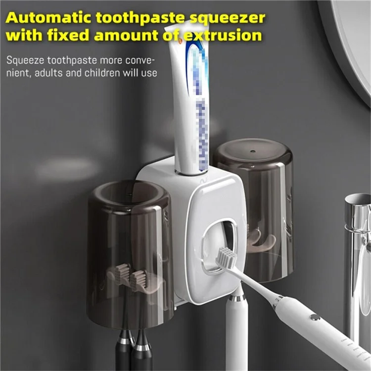 Suporte de Parede para Escova de Dentes com Dispenser de Pasta de Dente - Prateleira de Armazenamento para Banheiro sem Furar - Branco
