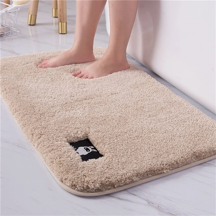 40x60cm Flauschiger Badezimmerteppich, dick, wasserdicht, rutschfest - Türmatte für Schlafzimmer und Eingang - Beige