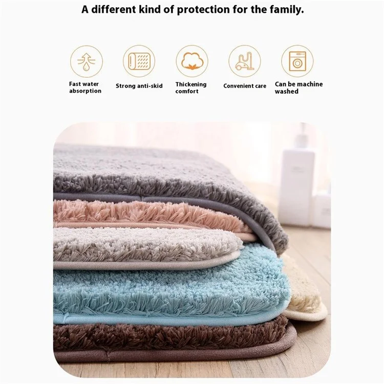 40x60cm Flauschiger Badezimmerteppich, dick, wasserdicht, rutschfest - Türmatte für Schlafzimmer und Eingang - Beige