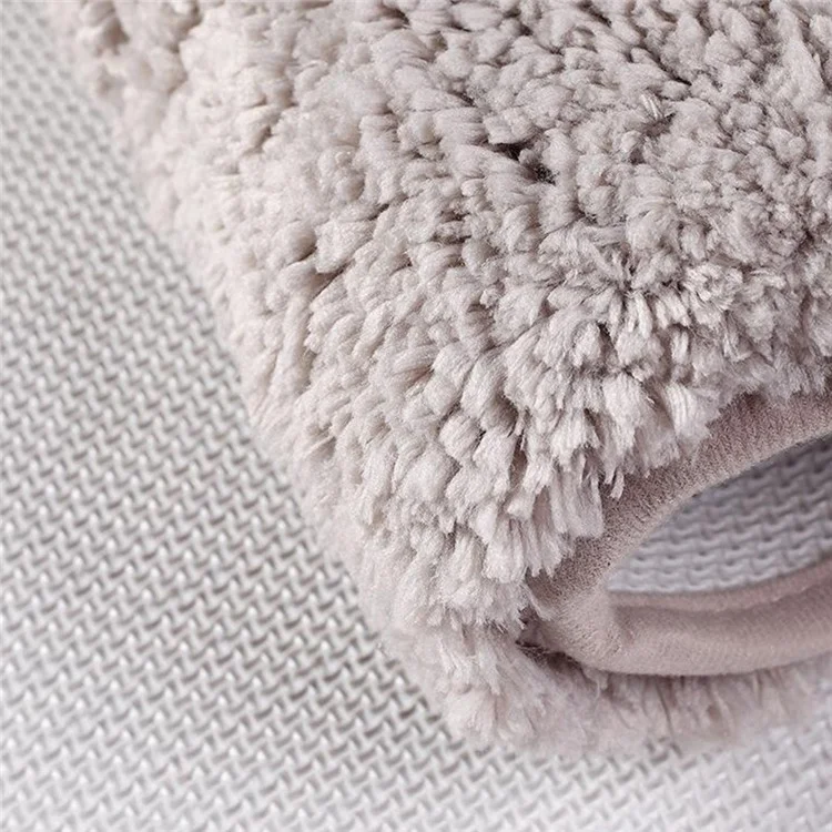 40x60cm Flauschiger Badezimmerteppich, dick, wasserdicht, rutschfest - Türmatte für Schlafzimmer und Eingang - Beige