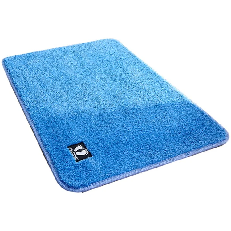 60x90cm Badezimmermatte aus weichem Mikrofaser, wasserabsorbierend und rutschfest - Blau