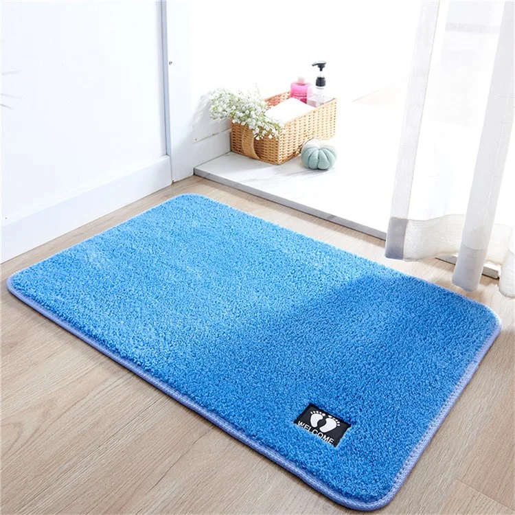 60x90cm Badezimmermatte aus weichem Mikrofaser, wasserabsorbierend und rutschfest - Blau