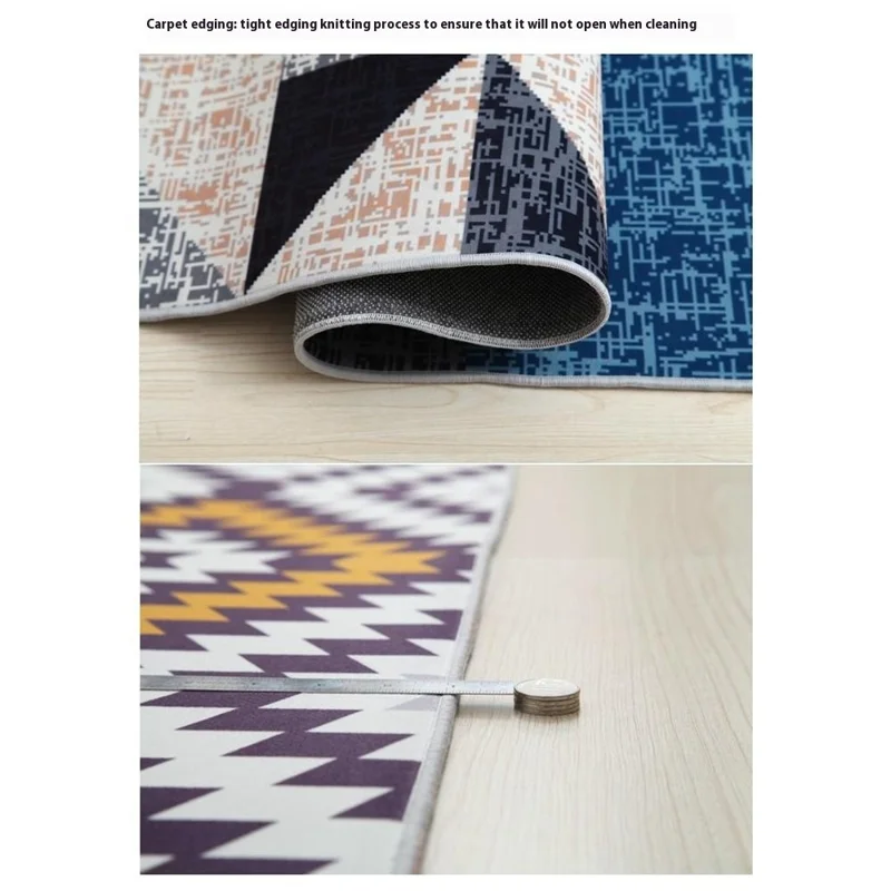 50 x 80cm Nordic Abstract Geometric Pattern Rug Living Room Carpet Non Slip Bedside Mat - Style 16