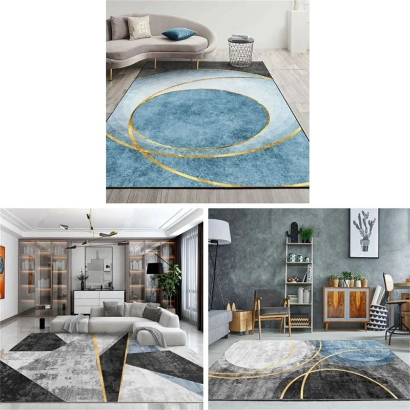 50 x 80cm Nordic Abstract Geometric Pattern Rug Living Room Carpet Non Slip Bedside Mat - Style 16