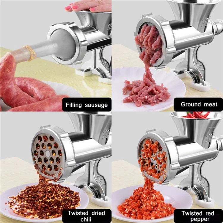 Manual Meat Grinder 5# Small Size Sausage Maker Multifunction Aluminum Alloy Kitchen Tool (No FDA Certification)