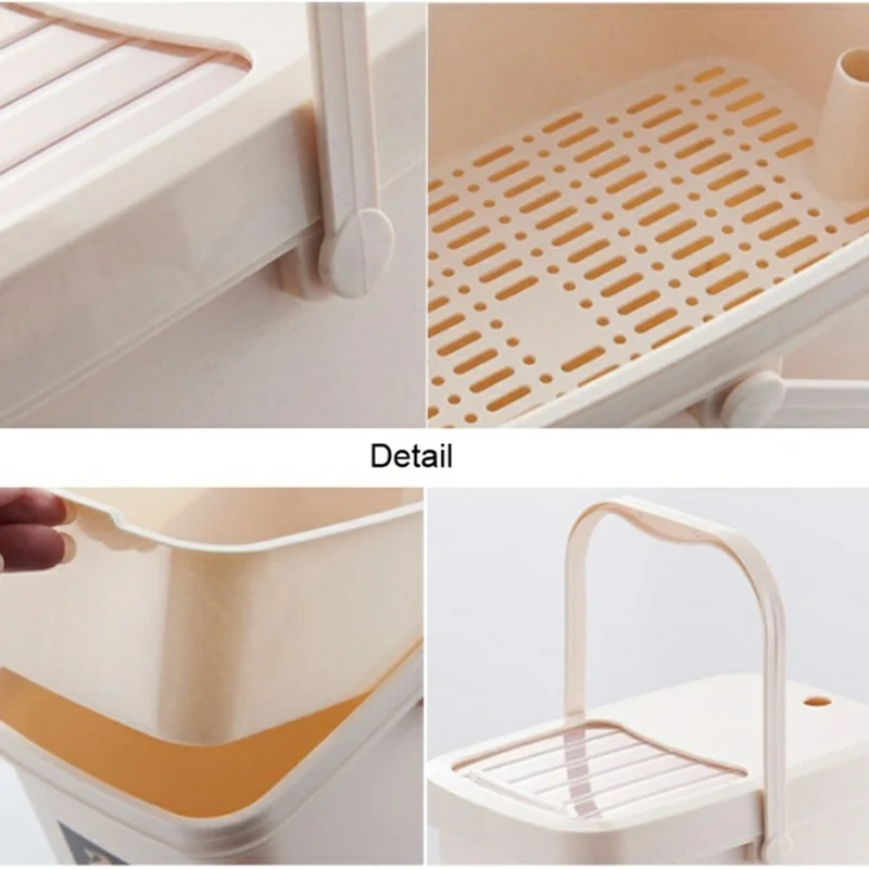 7L Tea Waste Bin PP Filtration Bucket Tealeaves Sanitary Container with Lid / Handle