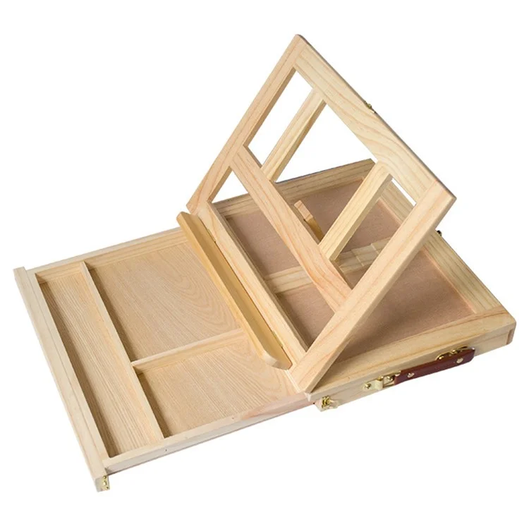 Tabletop Easel Artist Desktop Easel for Painting Foldable Wooden Sketch Box with Drawer