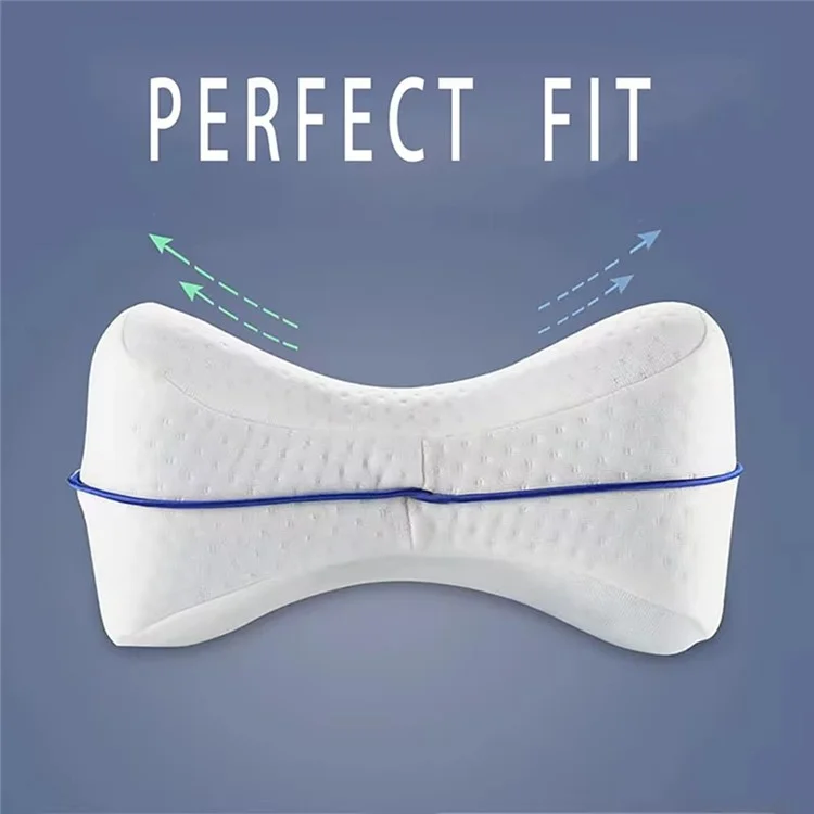 Oreiller en mousse à mémoire de forme Coussin de genou en forme de cœur Soutien orthopédique pour dormeurs sur le côté - Bleu