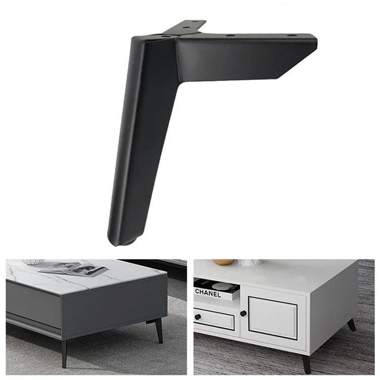 LH-FJ0039 15 cm Soporte de Metal Soporte Muebles Engrosados ​​pierras Para el Gabinete de Silla de Tocador de Cama - Negro Mate