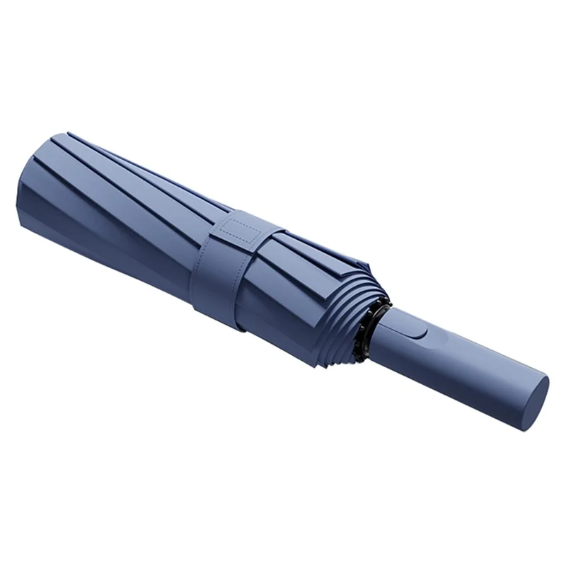 60 Ribs Automatic Reinforced Umbrella Sun / Rain Protection Large Folding Windproof Parasol - Blue