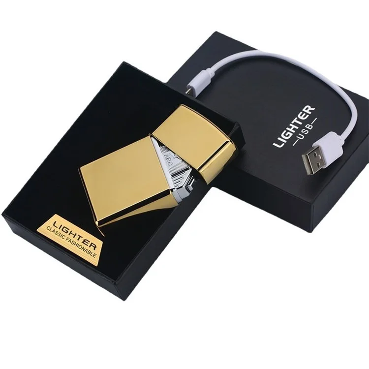 Accendino Elettrico 6 Archi Antivento USB Ricaricabile Senza Fiamma Accenditore per Fumare Candele Accessori da Cucina - Argento