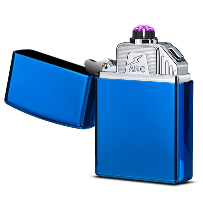 Electric Lighter 6 Arc Windproof USB Charging Flameless Igniter Smoking Candle Kitchen Accessories - Blue