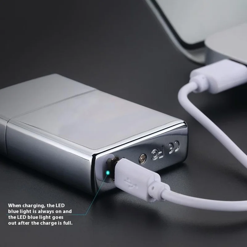 Electric Lighter 6 Arc Windproof USB Charging Flameless Igniter Smoking Candle Kitchen Accessories - Blue