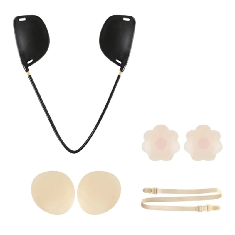 Invisible Adhesive Bra Backless Strapless Silicone Breast Lift Boob Tape Nipple Cover - V-Type / Nude