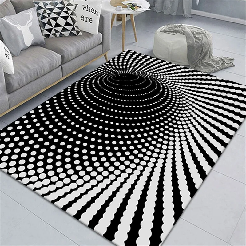 3D Geometric Floor Mats Rectangle Visual Illusion Area Rug 60 x 90cm Living Room Bedroom Carpet - Style 7