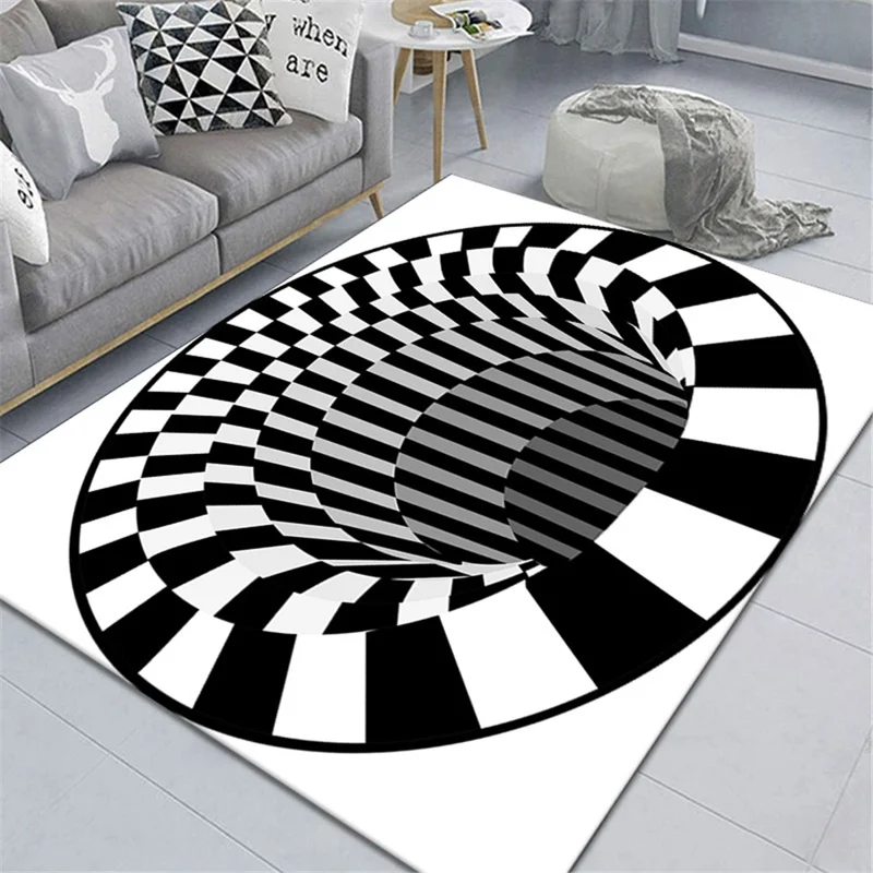 3D Geometric Floor Mats Rectangle Visual Illusion Area Rug 80 x 160cm Living Room Bedroom Carpet - Style 3