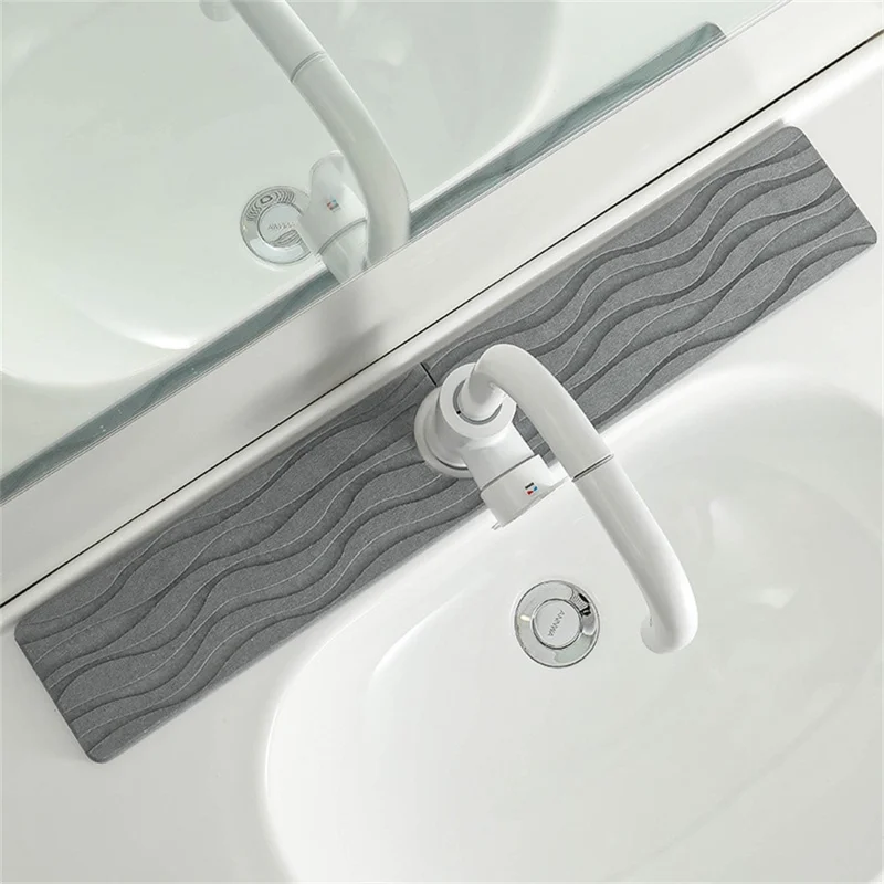 Diatomite Kitchen Drying Mat Absorbent Pad for Bathroom Sink Countertop Draining Mat - Dark Grey