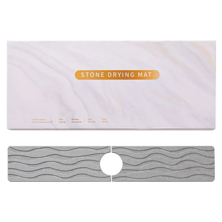 Diatomite Kitchen Drying Mat Absorbent Pad for Bathroom Sink Countertop Draining Mat - Dark Grey