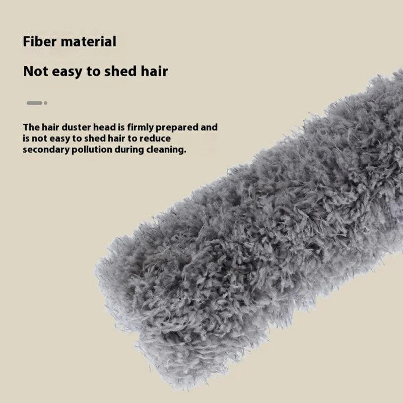 3 i 1 mikrofiberfjädrande dammsvep med teleskopisk stav, böjbar statisk dammsvepsborste