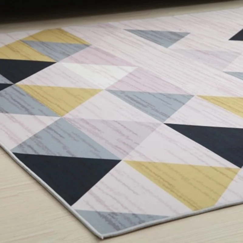 120 x 160cm Modern Geometric Abstract Rug Living Room Mat Bedroom Area Carpet Washable - Style A