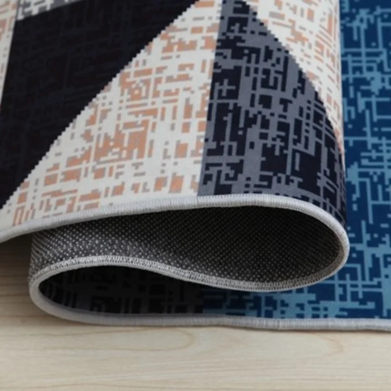 120 x 160cm Modern Geometric Abstract Rug Living Room Mat Bedroom Area Carpet Washable - Style A