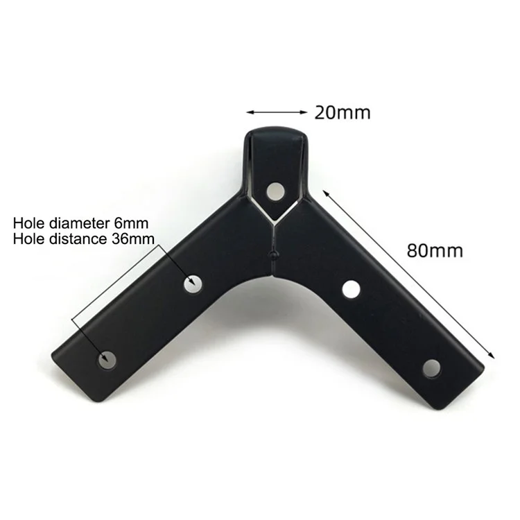 LH-FJ0039 Muebles de 8 cm Pegas de Sofá de Metal Soporte Para el Gabinete de Sillón de la Cama Banco de Televisión - Negro Mate