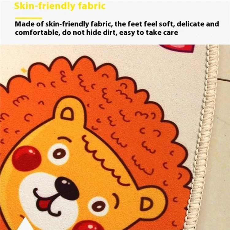 Cartoon Printed Round Carpet Diameter 100cm Absorbent Floor Mat Living Room Bedroom Rug Doormat - Little Hedgehog
