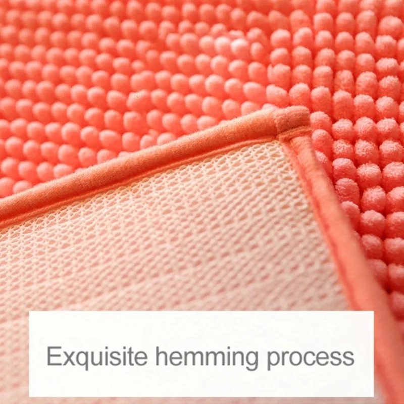 Bathroom Rug Mat 60x90cm Absorbent Water Bath Rug Non Slip Washable Chenille Shower Mat - Coffee