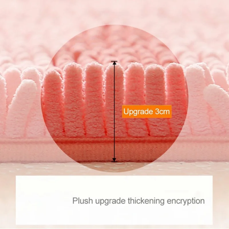 Bathroom Rug Mat 60x90cm Absorbent Water Bath Rug Non Slip Washable Chenille Shower Mat - Camel