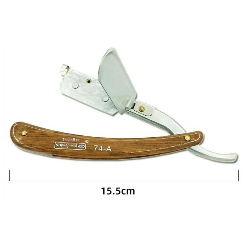 Men's Manual Hair Cutting Razor Folding Handle Barber Shaver Face Trimmer - White Handle