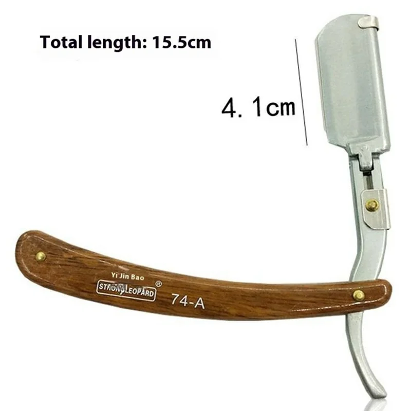 Men's Manual Hair Cutting Razor Folding Handle Barber Shaver Face Trimmer - White Handle