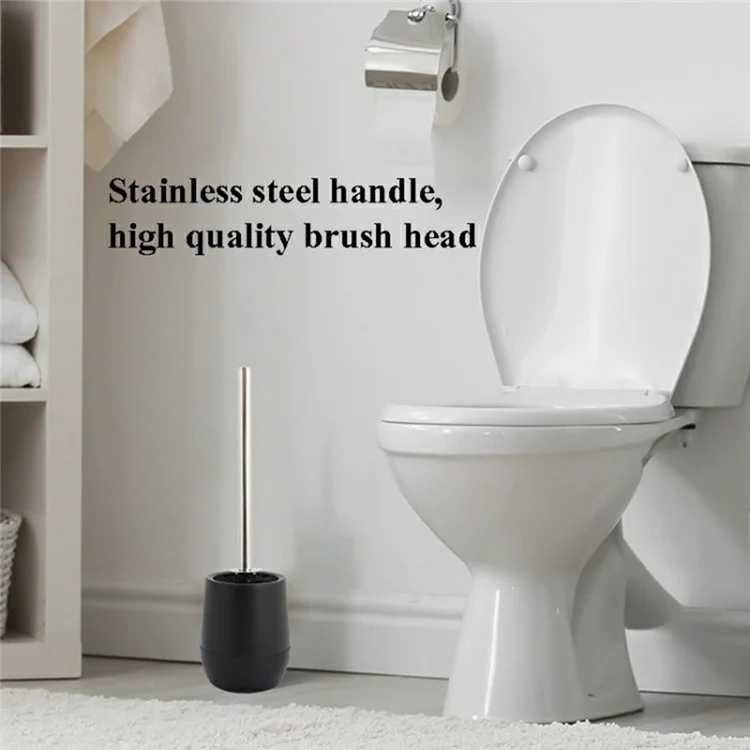 T223 6Pcs Bathroom Toothbrush Holder Rinse Cup Soap Dish Trash Can Toilet Brush Set - Grey
