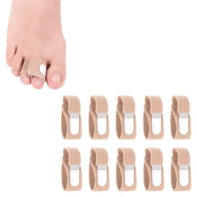 10PCS Toe Finger Straightener Nylon Toe Bounding Loop Fastener Corrector Bandage - Size: M