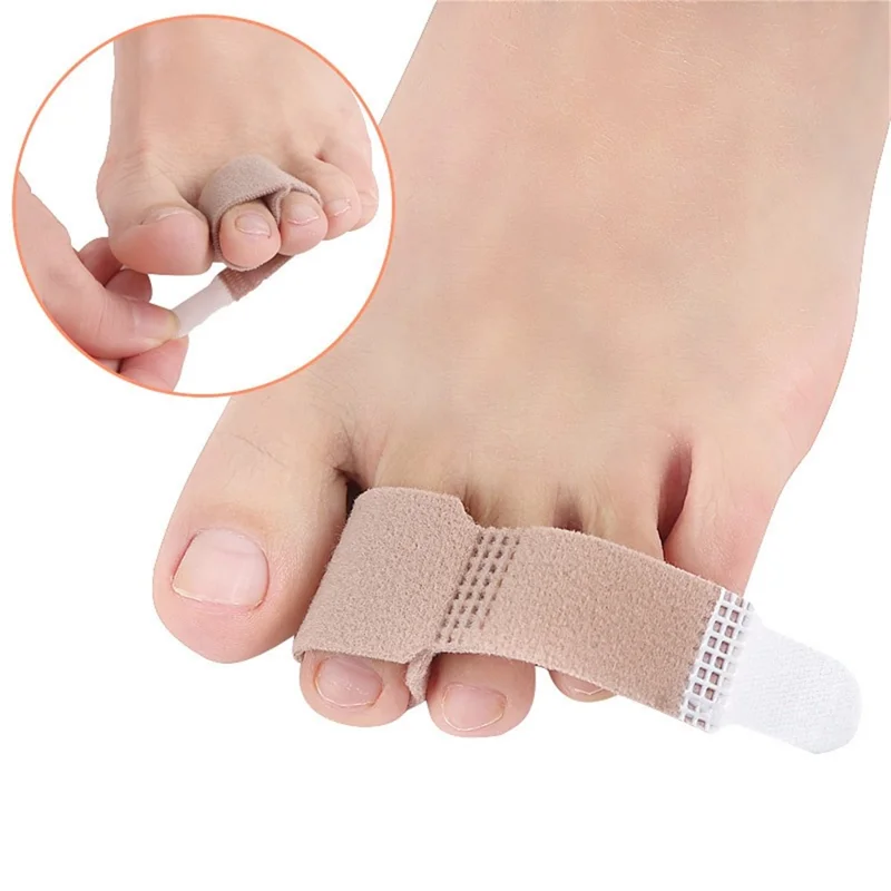 10PCS Toe Finger Straightener Nylon Toe Bounding Loop Fastener Corrector Bandage - Size: M
