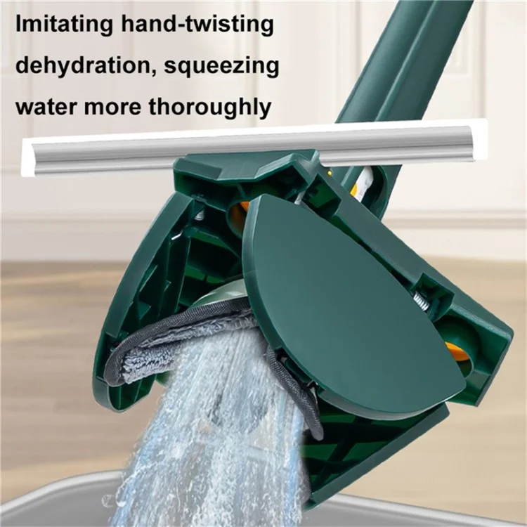 C-43 360 Degree Rotating Heart Shape Mop Household Self Wringing Water Scraper Window Cleaner - Green