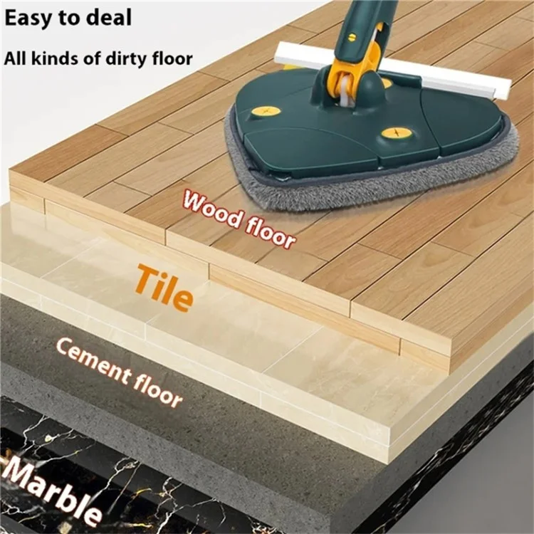 C-43 360 Degree Rotating Heart Shape Mop Household Self Wringing Water Scraper Window Cleaner - Green